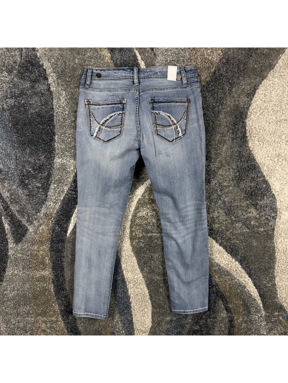 Maurices Distressed Skinny Jeans Womens 3/4 Medium Wash Y2K